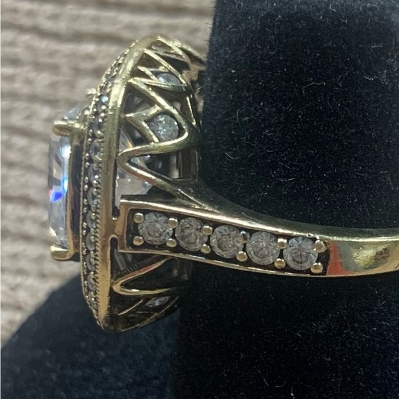 Gorgeous 3K CZ/Baguette/Round Gold over SS Ring - Picture 3 of 15